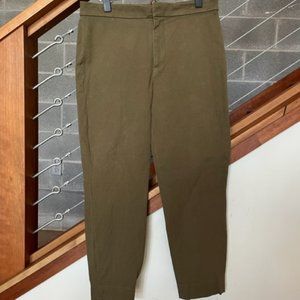 Everlane The Fixed-Waist Olive Stretch Cotton Pants